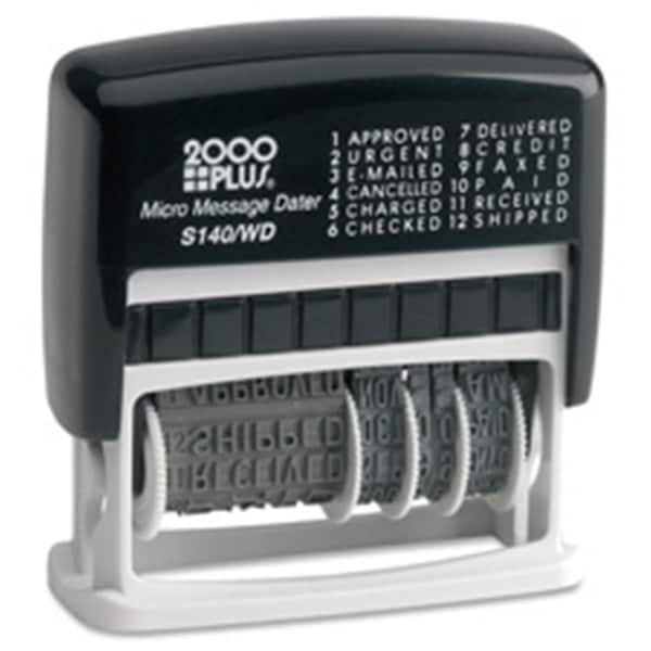 Consolidated Stamp Micro Message Dater, 12-Message, 6-Yr, .16 in. x 1.69 in., BK-SR CO463899 - main